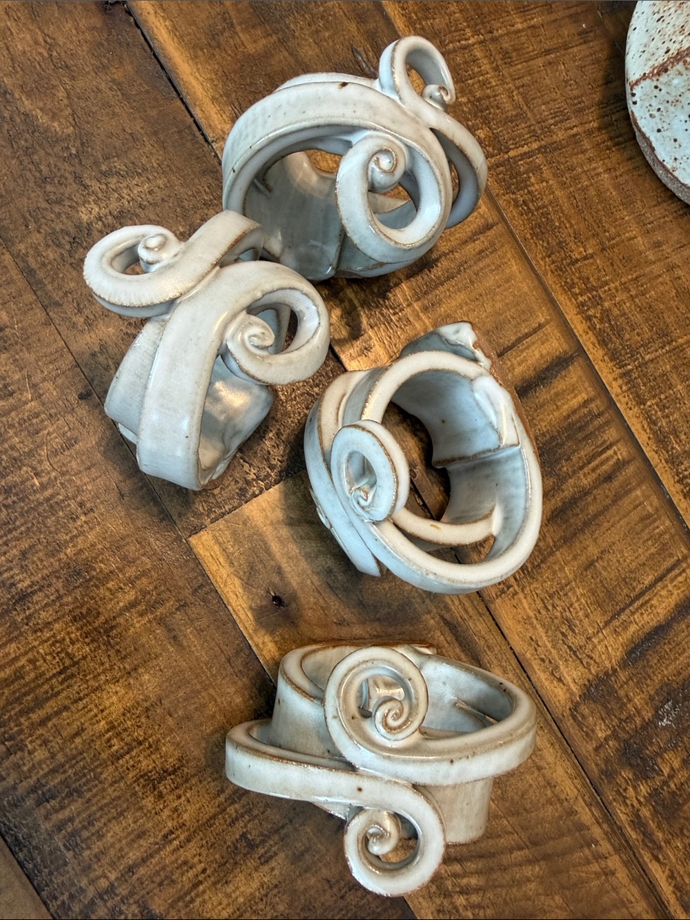 Handmade Stoneware Studio Pottery Napkin Rings 4